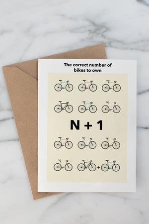 The Correct Number of Bikes to Own - Greeting Card