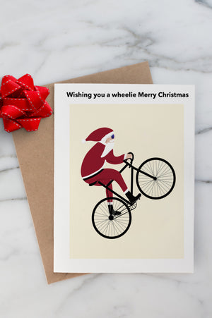 Wishing you a wheelie Merry Christmas - Greeting Card